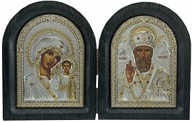 Диптих св. Николай Чудотворец и Богоматерь Казанская
