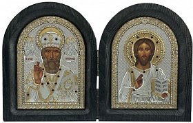 Диптих Спаситель и св. Николай Чудотворец
